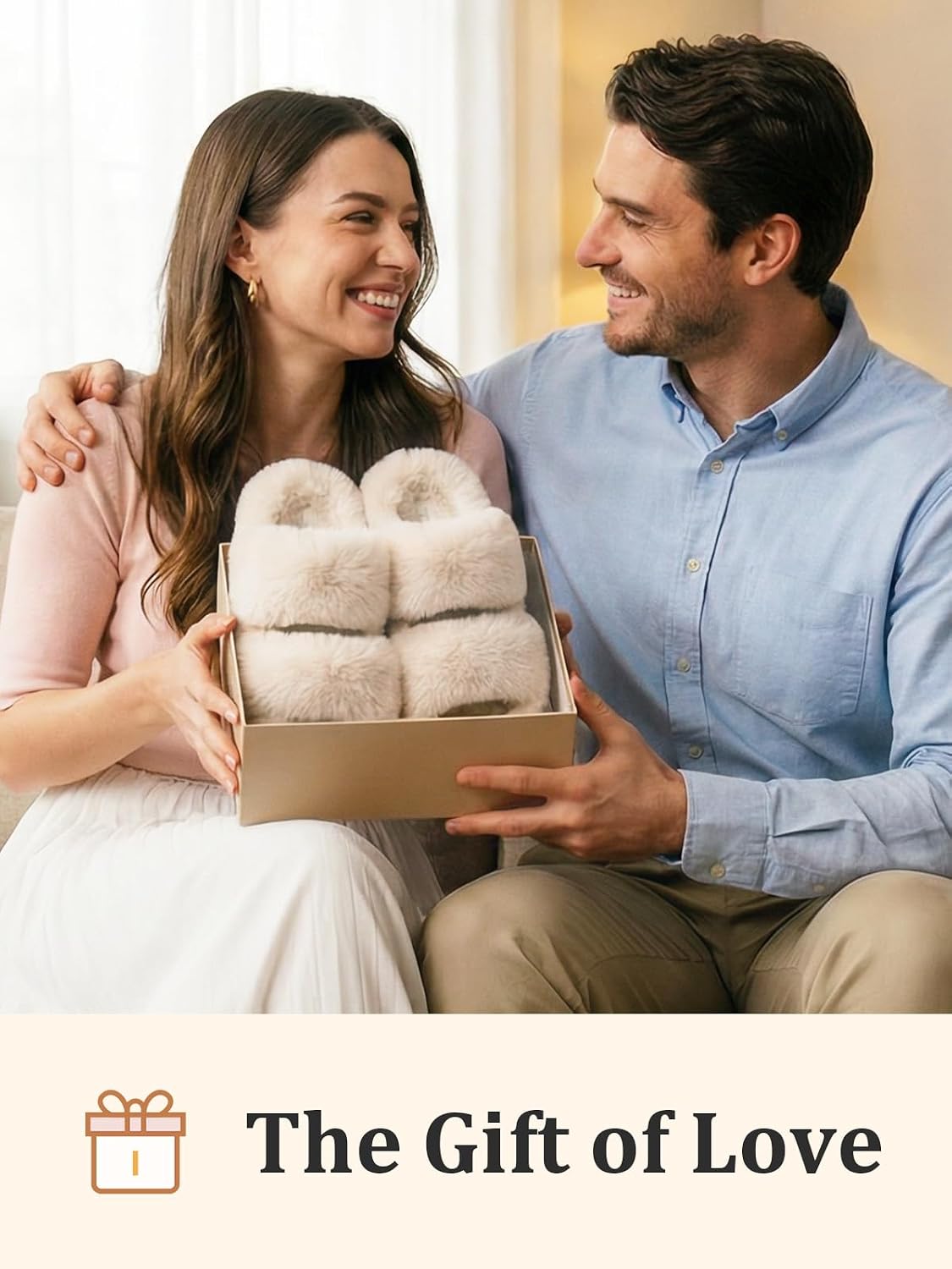 Luxuriously Soft Women's Fluffy Faux Fur Slippers - Comfy Open Toe Two Band Slides with Cozy Fleece Lining and Durable Rubber Sole